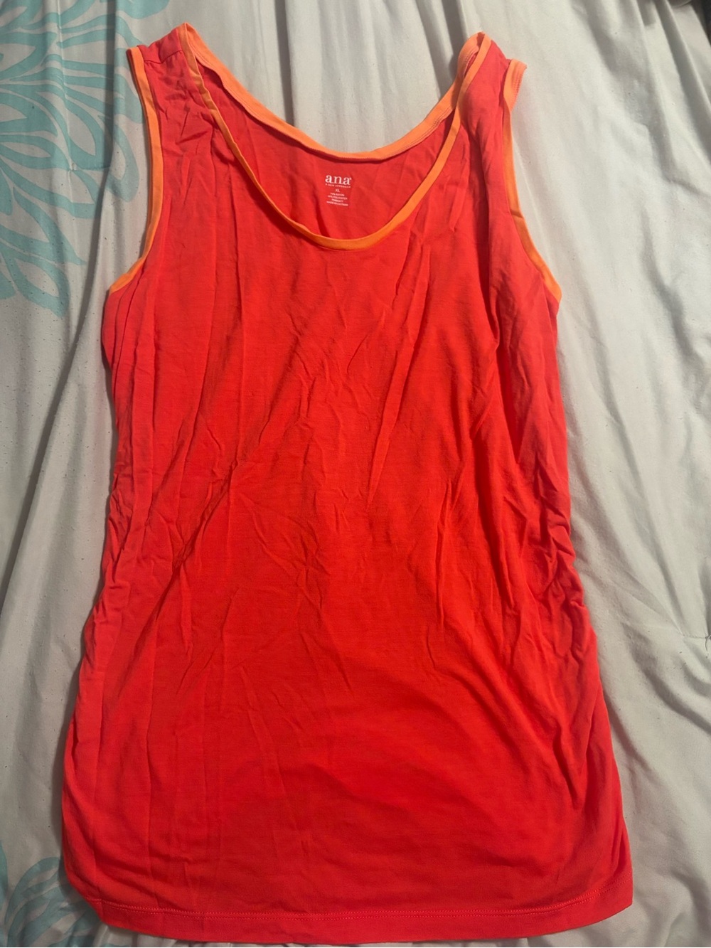 a.n.a Coral Tank Top with Orange Trim